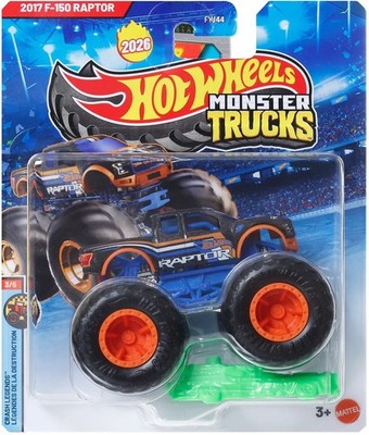 2017 F-150 RAPTOR 3/5 Crash Legends Monster Trucks 1:64 Hot Wheels Truck  Auto
