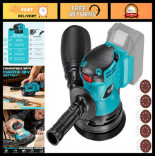 Cordless 5" Random Orbital Sander - 15000 RPM, 6 Speeds, Dust Bag & 10 Sandpaper