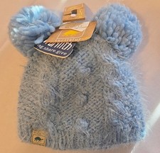 NWT Turtle Fur Kids Youth Beanie Hat   Blue PomPom Acrylic 3-6 yrs