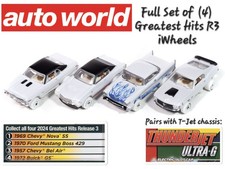 Auto World FULL SET 4 of iWheels White - Greatest Hits R3 - Tjet 1/64 - SC411