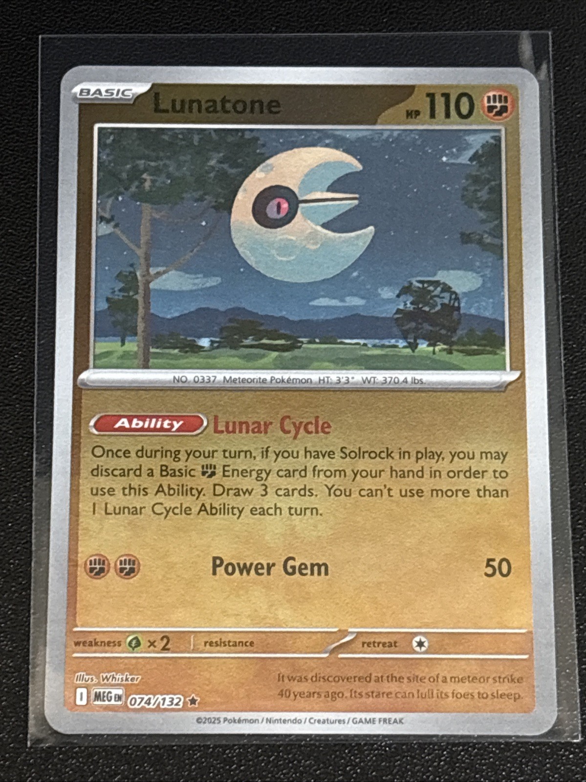 Pokémon TCG Mega Evolution Lunatone Reverse Holofoil 074/132 NM Rare