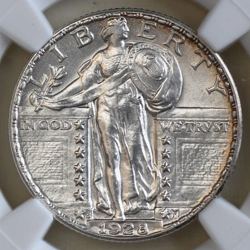 1928 S Standing Liberty Quarter 25C NGC UNC Details CLEANED