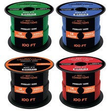 14 Gauge Car Audio Primary Wire 100ft 4 Rolls Remote, Power/Ground Electrical