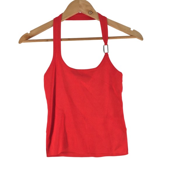 Glassons Tank Top Womens Medium Red Knit Adjustable Strap Cami Summer 130401