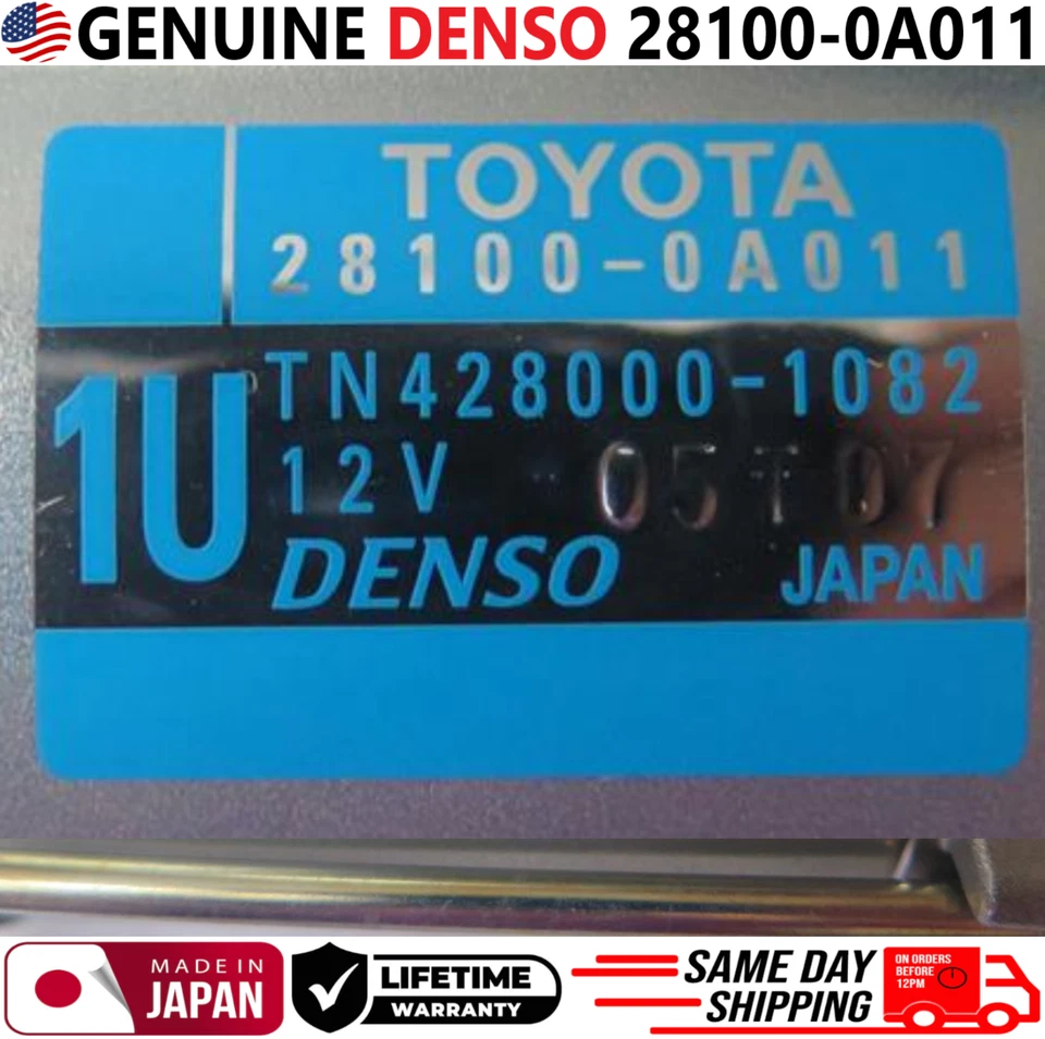 Motor de arranque DENSO para Toyota Lexus Scion 2002-2010, 28100-0A011 GENUINO Foto 2 de 4