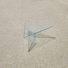 John Seitz 1988 Side 3 Three Glass Postmodern Sculptural Triangular Bowl 2