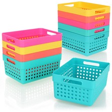 10x Aufbewahrungskorb - Deko-Körbe mit Seitengriffen - Kunststoffboxen