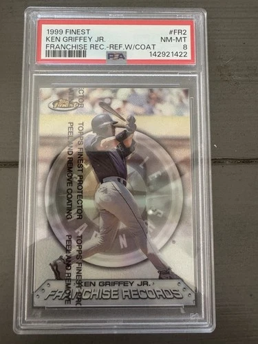 1999 Topps Finest Franchise Records Refractor #FR2 Ken Griffey Jr PSA 8