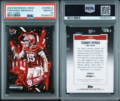 世界に１枚 TOPPS BOWMAN ART CARD 2025-26 Bowman U Now - Art Cards Fernando Mendoza #CSFM-A /17706