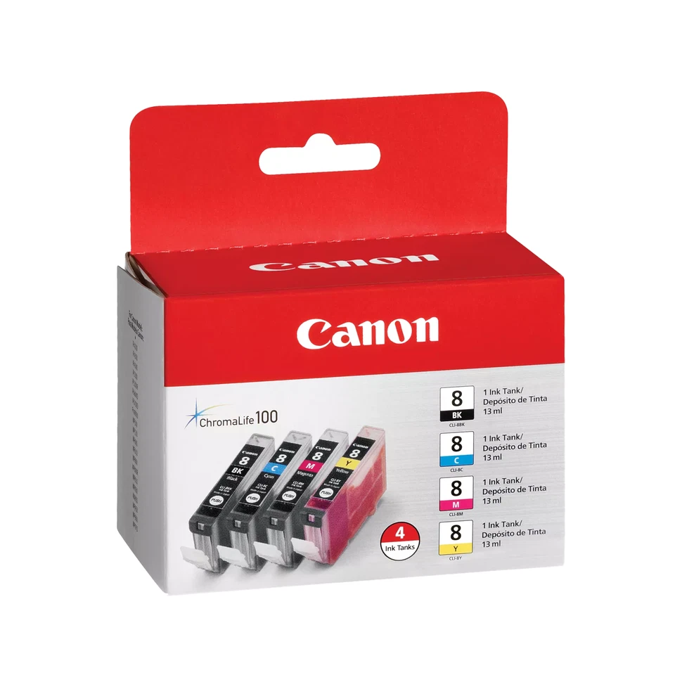 Canon CLI-8 Black, Cyan, Magenta & Yellow 4 Ink Pack - Image 2 of 4