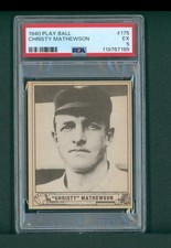1940 Play Ball Baseball Card - #175 Christy Mathewson, PSA 5 EX
