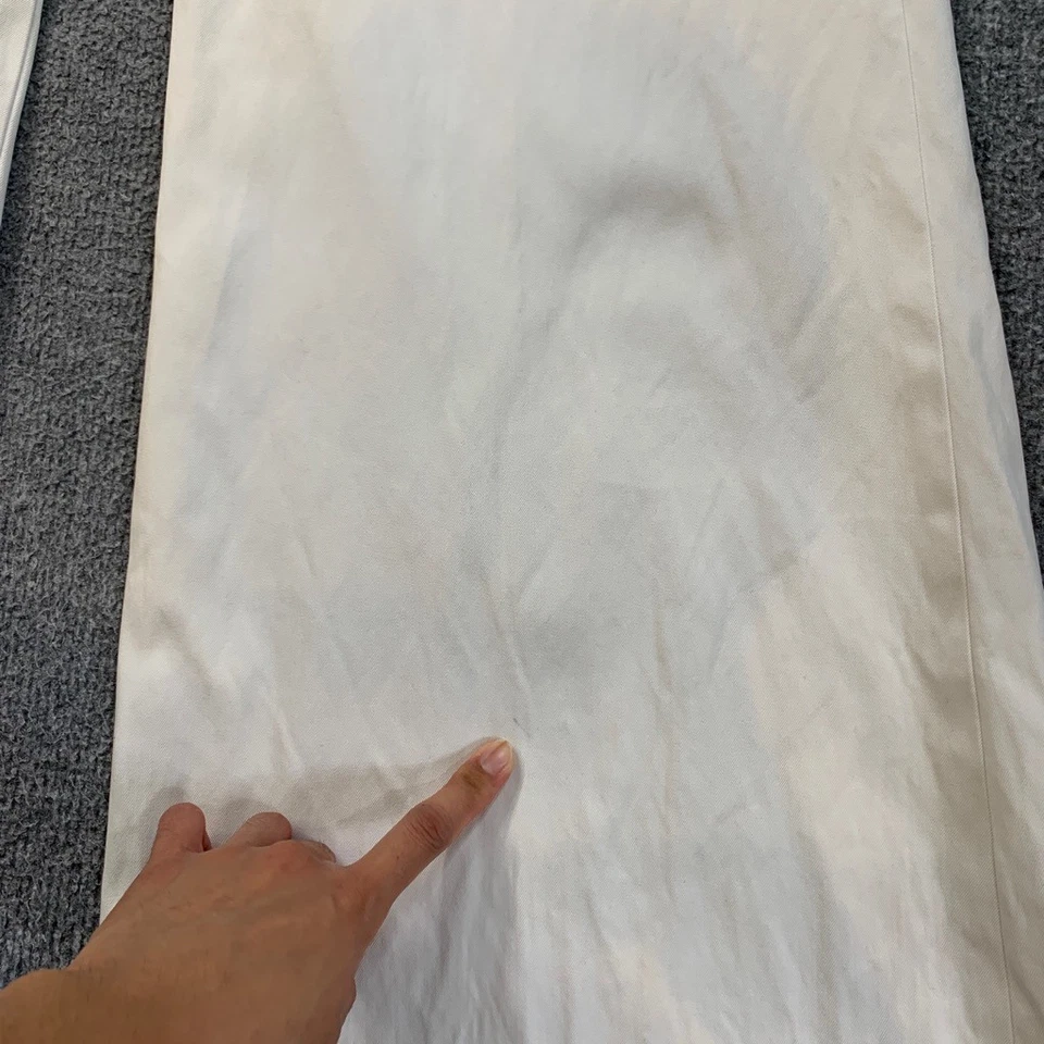 Vintage Ralph Lauren Pants Womens 6 Ivory Purple Label Cotton Wide Leg Trousers - Image 3 of 4