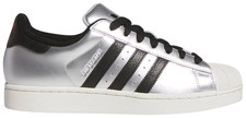 Adidas Superstar II Sneaker Shoe Leather Silver Black Mens Size 9.5 New (KI2005)