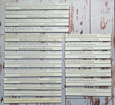 Vtg Letterguide 6000 Lettering Templates Set 20 Stencil Plates with Case