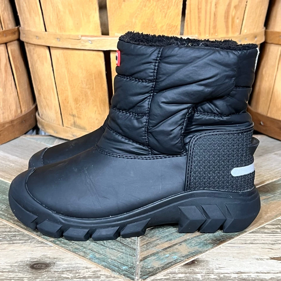 Hunter Intrepid Kids Black Leather Synthetic Insulated Waterproof Boots Boys 1 - Image 2 of 4