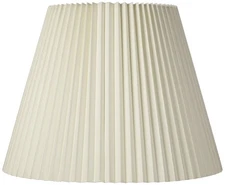 Lamp Shade Ivory Pleated Large 11" Top x 19" Bottom x 14.25" Height (Spider)