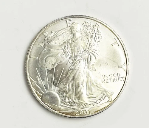 2007 US Mint American .999 Silver Eagle Bullion Round Coin ~ AS SEEN NO RESERVE