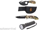 Mossberg 3 Piece Set Field Dress Kit w/ Knives UV Light Hunting Camping Survival