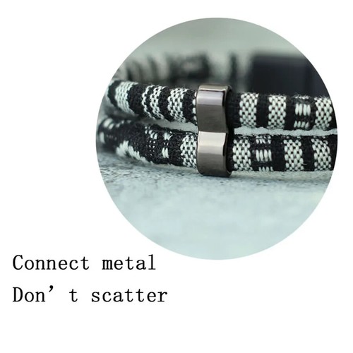 Braided Bracelet for Men / Women Magnetic Clasp - Bohemia Ethnic - Dark Green - Picture 4 of 6