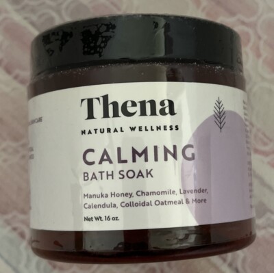 Thena Natural Wellness Calming Bath Soak Manuka Honey Chamomile Lavender 16 oz