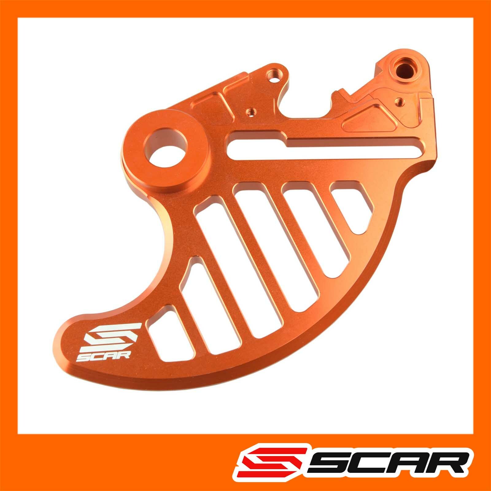 Protection disque arriere de precision Scar en alliage anodise orange pour moto KTM