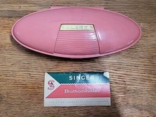Vintage Singer Buttonholer Pink Clamshell Case USA Made