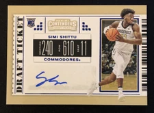 2019 Panini Contenders DP Simi Shittu RC Vanderbilt Blue Foil Auto Card #96