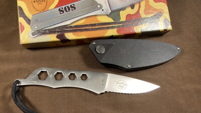 Rare Early Bench Mark  SOS B Retired Knife Mint w/ Box and Sheath Unused Jenkins
