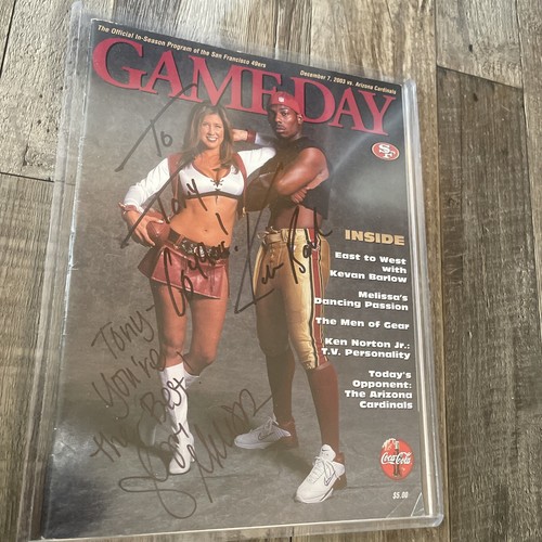 Kevan Barlow + Cheerleader Signed Gameday Program December 7 2003 Autographed