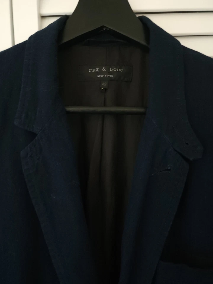 Rag & Bone Men's Indigo Cotton Blazer Size 42 - Image 3 of 4