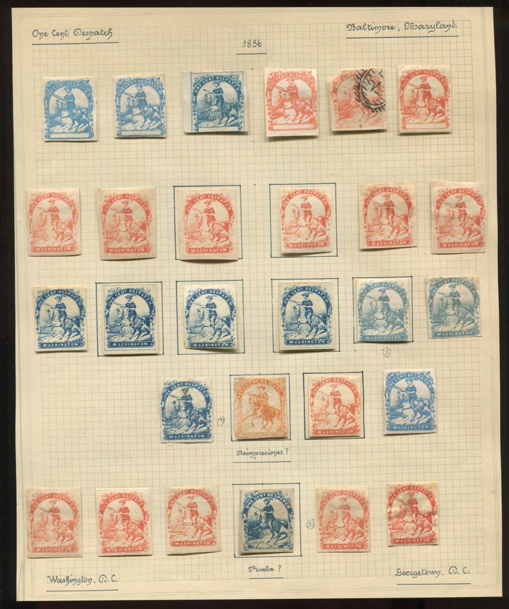 112L1-112L2 WILEY'S ONE CENT DESPATCH POST 65 FORGERY REFERENCE