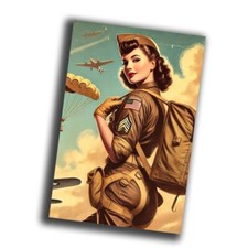 Airborne Paratroopers nice vintage woman retro WW2 Photo Glossy 4 6 in B52