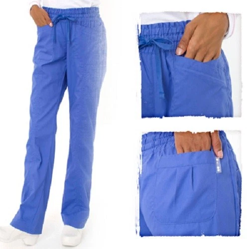 NEW KOI WOMEN'S KARLIE STRAIGHT LEG SCRUB PANTS 4 POCKET ELASTIC WAISTBAND #703 - Image 2 of 4