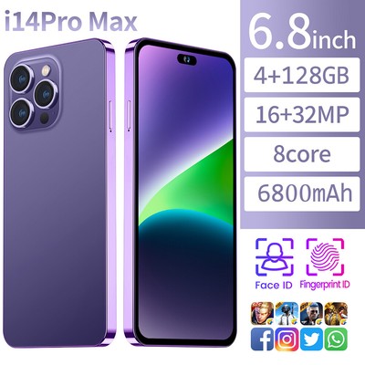 NEW i14 Pro Max Global Unlocked Smartphone Android 128GB Dual SIM 4G Cheap Phone