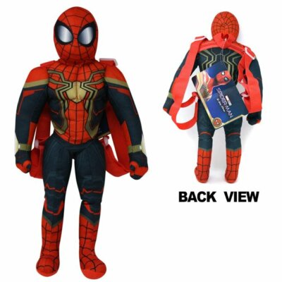 Spider-Man Backpack with zipper. No Way Home Movie Plush 18 Inches. Soft. NWT