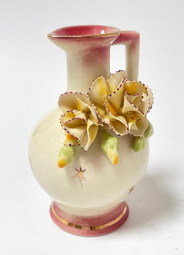 VINTAGE DARBYSHIRE AUSTRALIAN POTTERY MINIATURE JUG WITH APPLIED FLOWERS AF - Picture 13 of 14