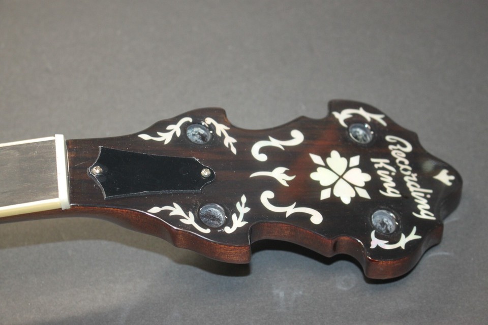 NECK only Recording King Elite 76 Flowers, Hearts Resonator Banjo 