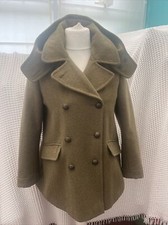 Womens Jack Wills 100% Wool Hooded Moon Jacket Size Uk 14 Military Khaki Green