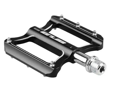 Pedale bici alluminio flat platform pedali cromo asse 9/16" mtb bici corsa BMXDU - Foto 9 di 14