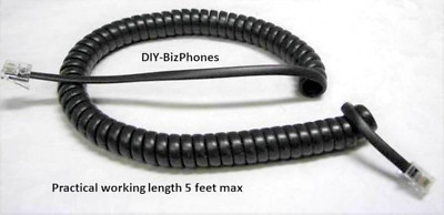 Avaya IP Phone Handset Cord 9600 9500 9400 Series 9608G 9611G Curly Gray 9Ft