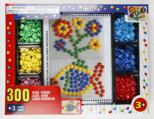 Mosaik-Steckspiel 300 Stecker bunt Steckmosaik Motorik Lernspiel Kinderspielzeug - Bild 1 von 3