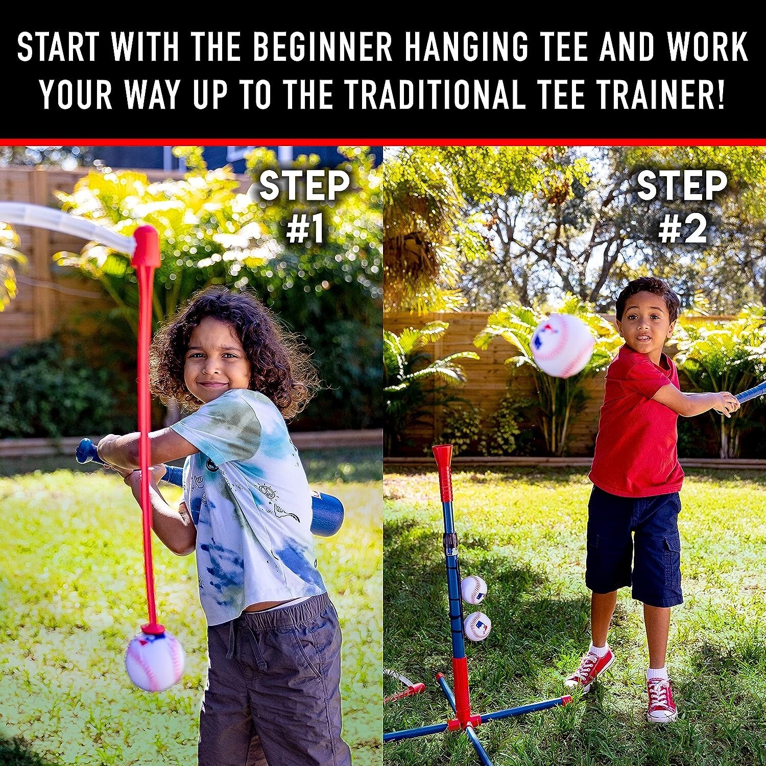 Kids Batting Tee MLB 2in1 GrowwithMe Perfect for Teeball and