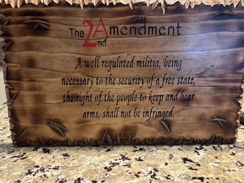 Wooden Second Amendment Decoration - Picture 3 of 5