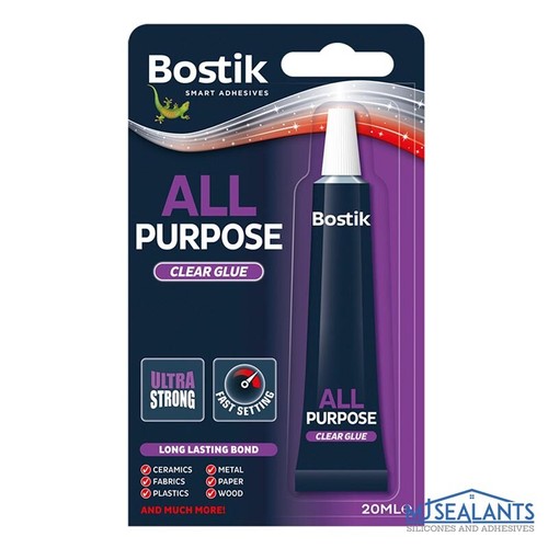 Bostik All Purpose Clear Glue Quick Drying Extra Strong Adhesive 20ml