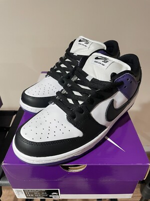 NIKE SB Dunk Low ブラック/パープル Nike SB Dunk Low Pro Court Purple Black White Men's Shoes Sz14