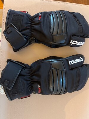 Reusch black leather/soft shell racing mittens size small