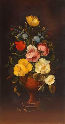 R. Rosini, Flowers Still Life 15, Oil on Canvas, signed | eBay