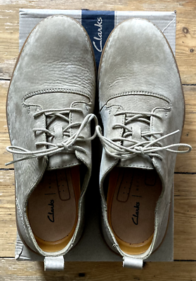 Clarks Hale Lace Sandstone Nubuck Leather Suede Mens Shoes UK