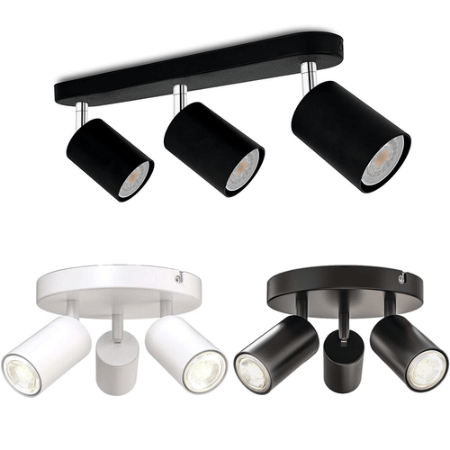 3 Way Ceiling Spotlight Adjustable Kitchen Bar Spot Light LED GU10 Bulbs Lamp UK - Picture 11 of 19