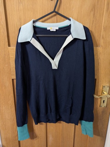 Boden Baumwollpullover V-Ausschnitt Colour Block UK8